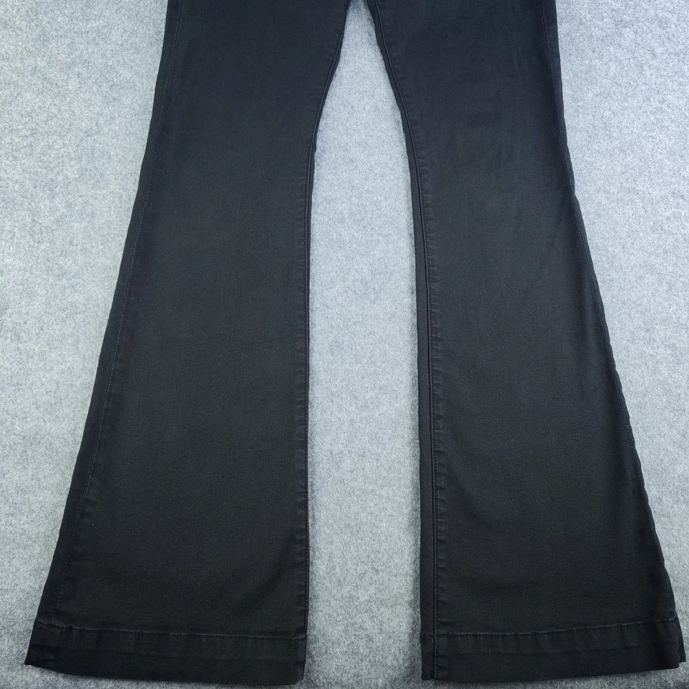 7 For All Mankind Slim Trouser Jeans Women's 29 Black Flare Stretch Denim 30x33